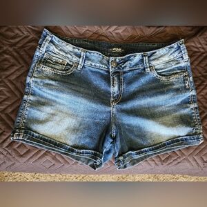 Silver jeans shorts
